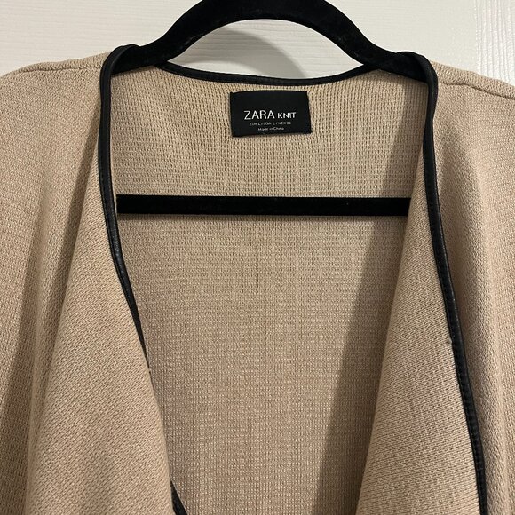 Zara Knit - Beige Flowy Cardigan - Size Large - Picture 2 of 3